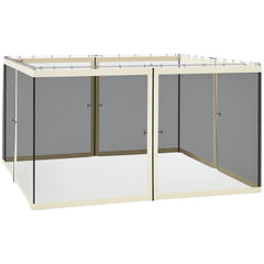 Replacement Mesh Sidewall Netting for 12' x 12' Gazebos and Canopy Tents with Zippers, (Sidewall Only) Cream