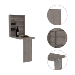 Ares Wall Foldable Table, Seven Interior Shelves, Extending Table -Light Gray