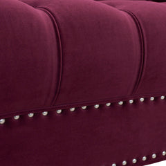 Harmony Rosa Victorian Chesterfield Tufted Sofa, Burgundy Velvet