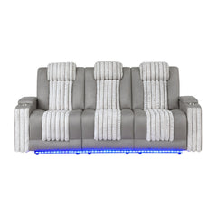 Epic Grey 3PC Power Reclining Sofa-Loveseat and Recliner with Power Headrest, LED and more