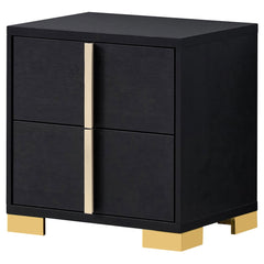 Treasury Black 2-drawer Nightstand