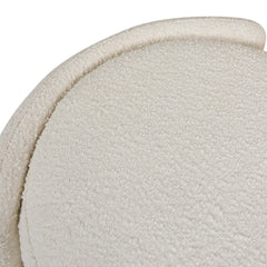 Tale 43" Upholstered Oval Storage Bench, Ivory White Boucle