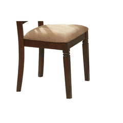 Transitional Style Dining Chair 2pc Set Wooden Frame Espresso Finish Fabric Upholstered Seat Kitchen Dining Furniture