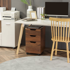 Storage Cabinet Storage Organizer with Caster Wheels, Brown Wood Grain