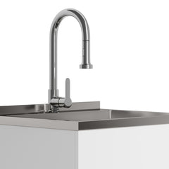 Diary - 24" Laundry Cabinet with Faucet and Stainless Steel Sink - White