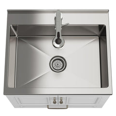 Asgard - 28" Laundry Cabinet with Faucet and Stainless Steel Sink - White