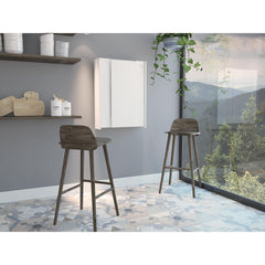 Ares Wall Foldable Table, Seven Interior Shelves, Extending Table -White