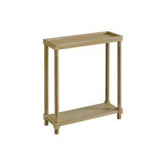 Narrow Side End Tables with Shelf, Set of 2, Distressed Oak