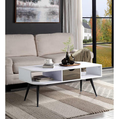 Dionysus White & Black Finish Coffee Table