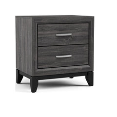 Aura Tone Design 1pc Nightstand Two Drawers Wooden Legs Gray Finish Bedroom Furniture