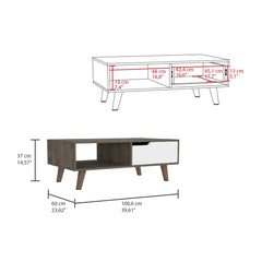 Vista Coffee Table 2.0, One Drawer, Four Legs