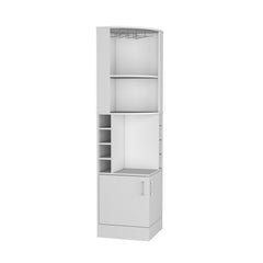 Star Being Corner Bar Cabinet, Glass Rack, Double Door Cabinet, Eight Built-In Wine Rack, White