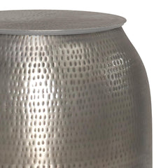 Iphigenia 19 inch Wide Metal Storage Accent Table in Antique Silver