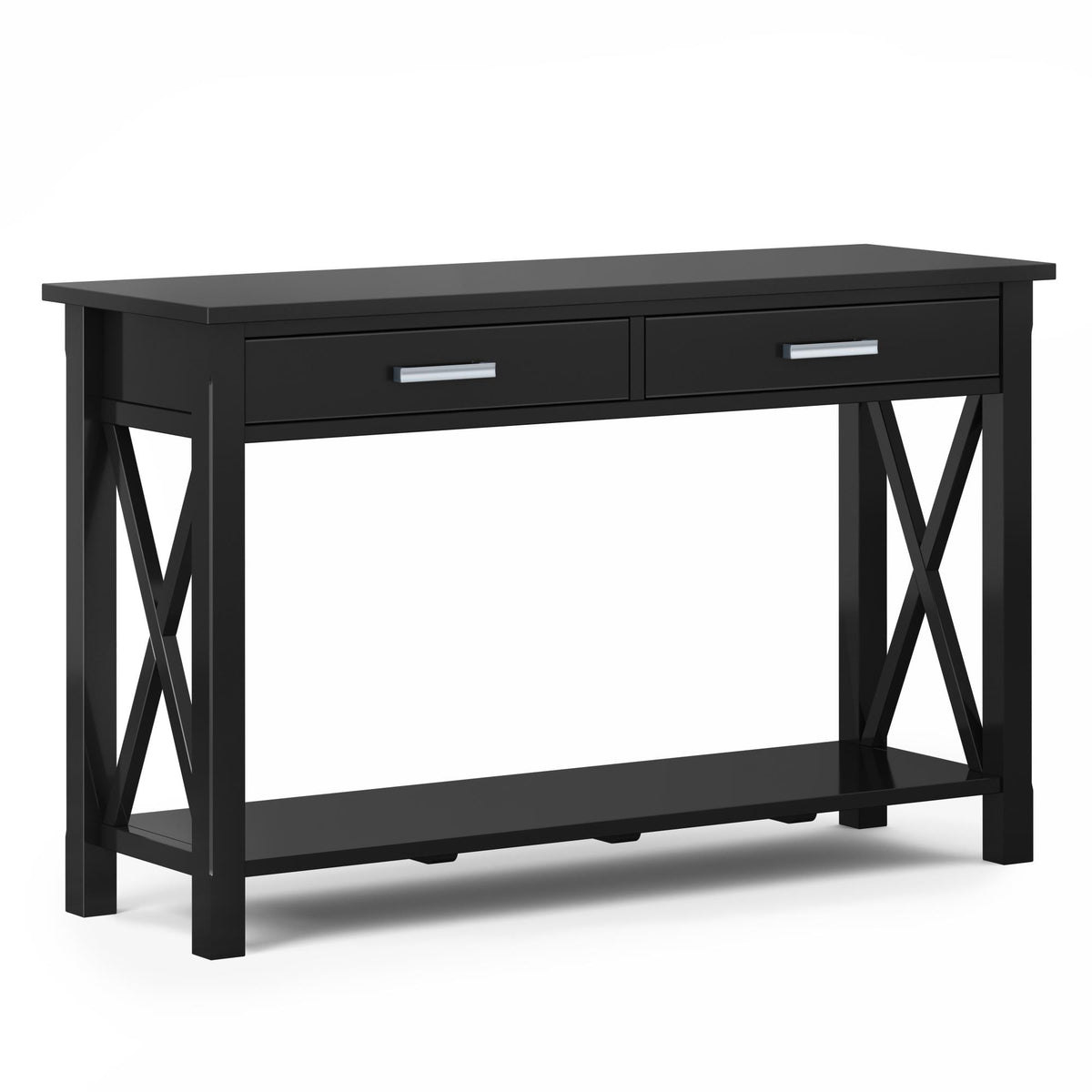 Eden 47 inch Wide Solid Wood Console Sofa Table in Black