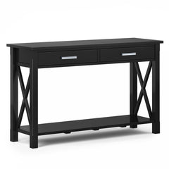 Eden 47 inch Wide Solid Wood Console Sofa Table in Black