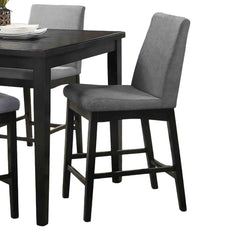 2pc Counter Height Chair Contemporary Style Upholstered Seat And Back Dark Walnut Finish Dining Room