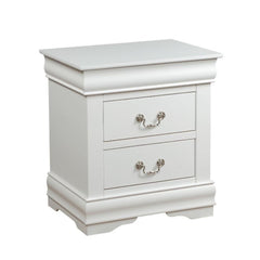 1pc Traditional Classic White Finish 2-Drawers Nightstand Wooden Bedroom Furniture