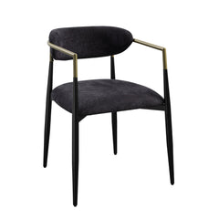 Aphrodite Black Chenille & Black Finish Side Chair (Set of 2)