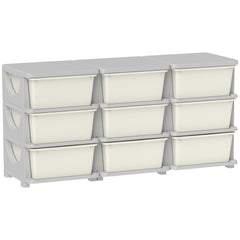 29.5" 3 Tier Kids Storage Unit Dresser Tower w/ 9 Drawers, Cream White