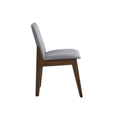 Apocalypse Light Gray Fabric & Walnut Finish Side Chair(Set of 2)