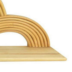 Ares 27 Inch Wall Decoration Shelf, 3 Layered Semi Circle Design, Brown