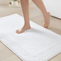 1 PCS 17x24" 100% Cotton Tufted 3000 GSM Reversible Bath Rug White