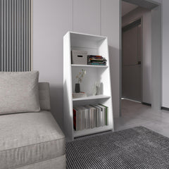 Zeus 47" Tall Three-Tier Ladder Bookcase White