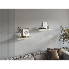 Floating Shelves, White Washed Oak, 2 Shelves, 1.50" H