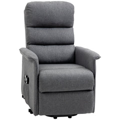 Power Lift Chair with Vibration Massage, Fabric Upholstered Recliner Chair for Elderly with Remote Control, Side Pockets, Grey
