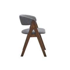 Museum Gray Fabric & Walnut Finish Side Chair (Set of 2)