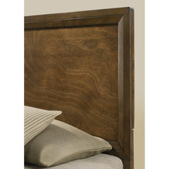 Strong Look Transitional Style 1pc Queen Size Bed Walnut Wooden Panel Bedframe High HB Bedroom Furniture
