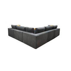 Coffee Bean Like Upholstery Full Compressed Modular Sectional with Toss Pillows