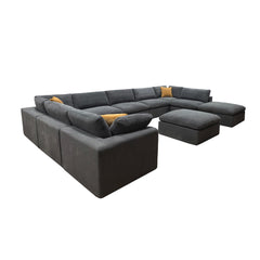 Coffee Bean Like Upholstery Full Compressed Modular Sectional with Toss Pillows