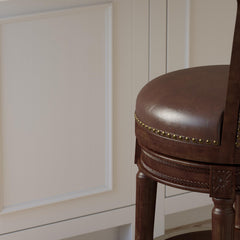Sanctuary Wood Counter-Height Swivel Barstool with High-Back, 1PC