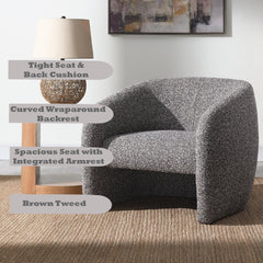Paradise Brown & Gray Tweed Accent Chair