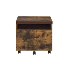Museum Weathered Oak & Black Finish File Cabinet