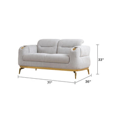 Vista Modern style Loveseat made with wood and Gold accents in Gray same as B009P303214 (CA Warehouse inventory)