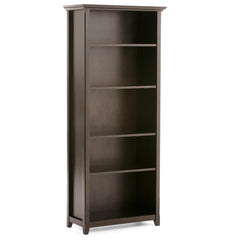 Atlas 30 inch Solid Wood 5 Shelf Bookcase in Hickory Brown