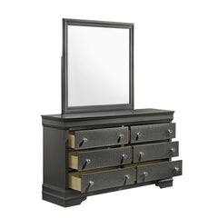 Iphigenia Modern Style 6-Drawer Dresser Made with Wood in Metallic Gray(Only Dresser)