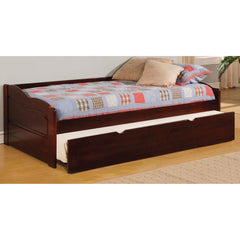 Valhalla Finish Traditional Style Daybed With Attached Twin Trundle And Slat Kit Included Cherry Finish