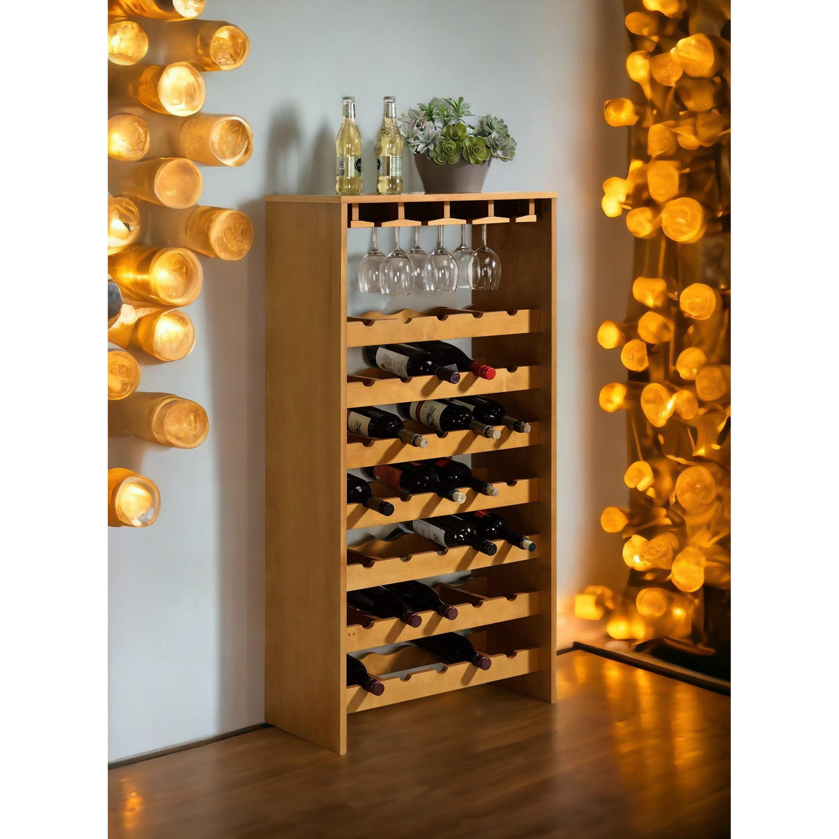 Millennium Oak Finish Wine Rack