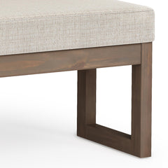 Eden 44 inch Wide Solid Wood Large Ottoman Bench in Platinum