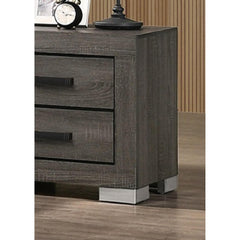 Bedroom Furniture Traditional Look Unique Wooden Nightstand Drawers Bed Side Table Grey