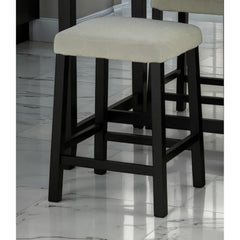 Dining Room Transitional 3pc Dining Set Gloss Table Top w Storage Shelves Side 2x Stools Black Ivory White
