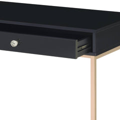 Astyanax Black High Gloss & Gold Finish Writing Desk