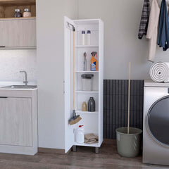 Saturn 1-Door 5-Shelf Tall Storage Cabinet White