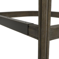 Venus 26.5" Farmhouse Counter Height Bar Stool with Backrest, Light Beige Linen