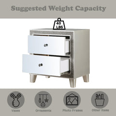 Vault Mirrored & Champagne Finish Nightstand