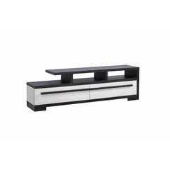1pc Entertainment Console Modern Design Chalk Ebony Wood Finish Open Shelf Two Spacious Drawers TV Stand