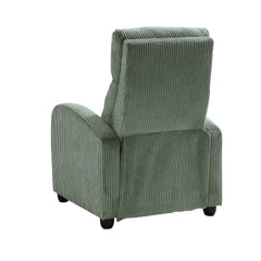 Hecuba Manual Push Back Reclining Chair with Green Ribbed Corduroy